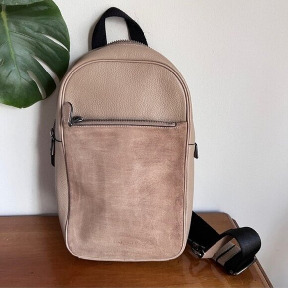 Coach Metropolitan Suede Leather One Strap Backpack - Picture 1 of 12